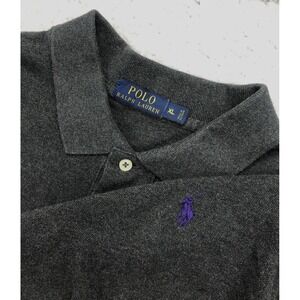 Polo Ralph Lauren Polo Shirt Mens XL Dark‎ Gray Purple PONY LOGO Preppy Golf S/S